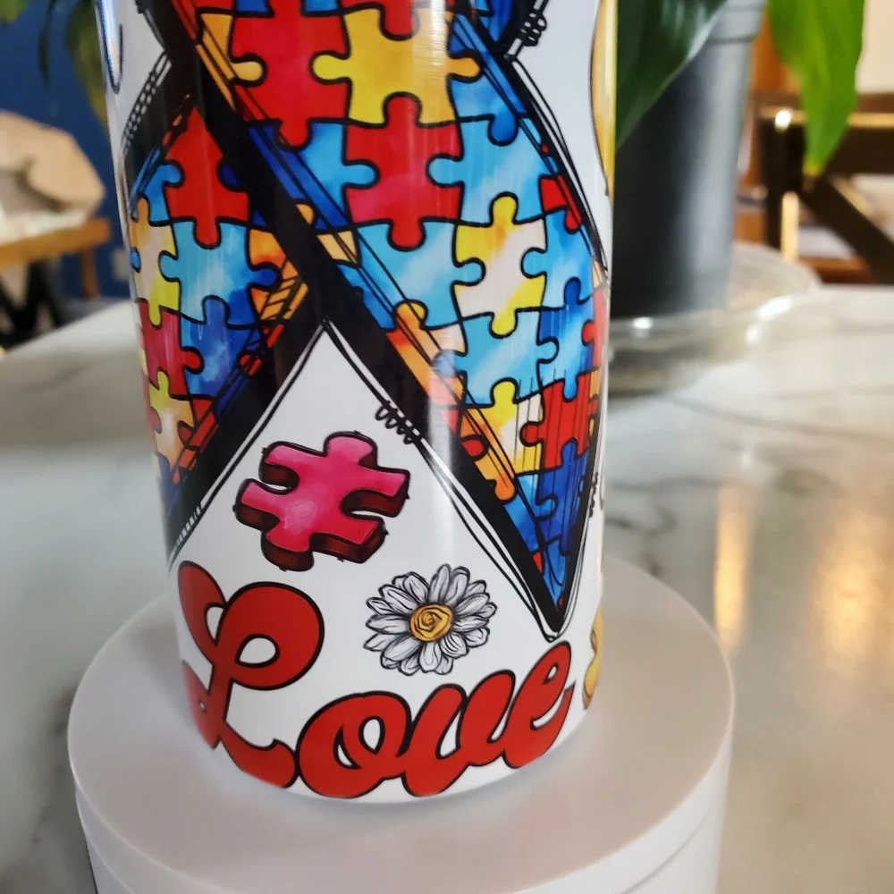 Autism Awareness inspire, KINDNESS 20oz Tumbler with duo lids 🎉sale